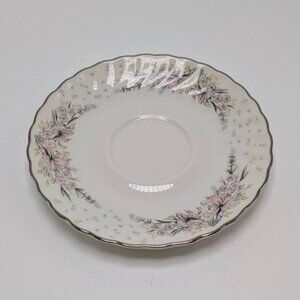 Syracuse China Elizabeth Pink Floral Saucer 5.75" USA Scalloped Edge Plate